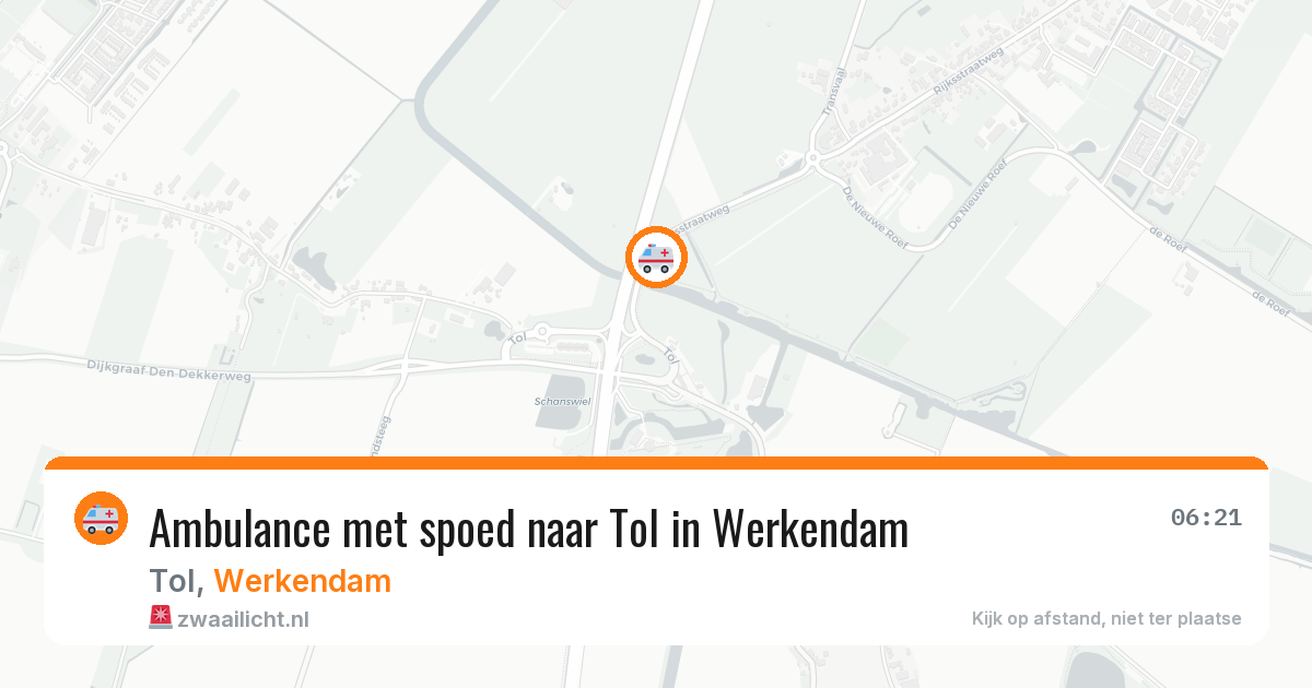 Ambulance met spoed naar Tol in Werkendam — 22 jun 2026