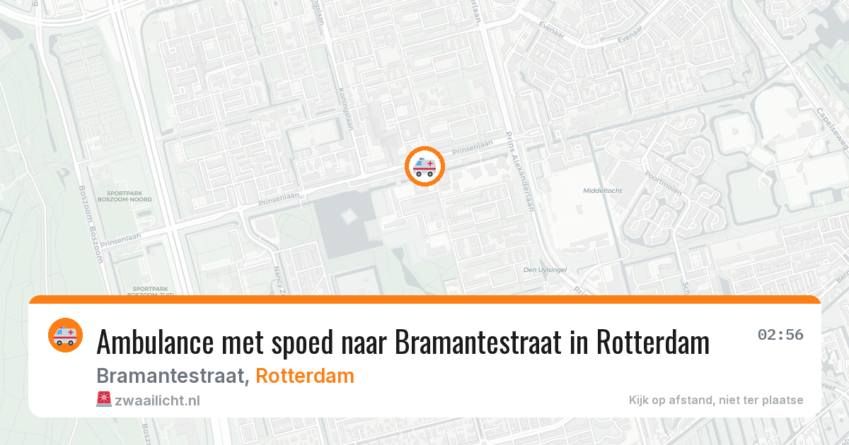 Ambulance met spoed naar Bramantestraat in Rotterdam — 3 aug 2026
