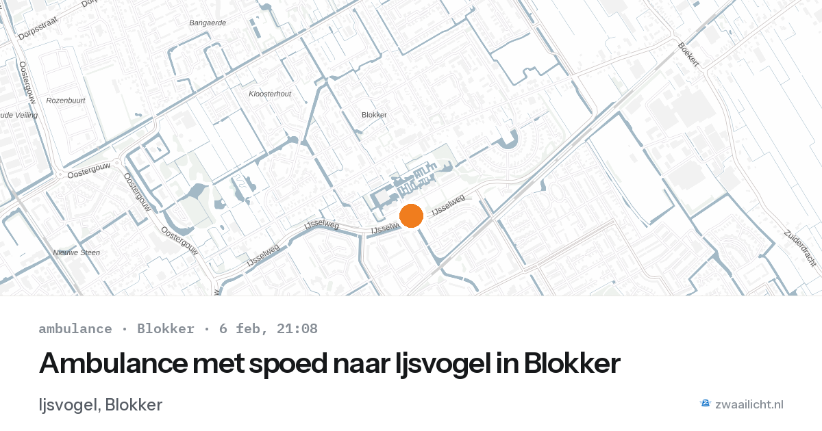 Ambulance met spoed naar Ijsvogel in Blokker — 6 feb 2026