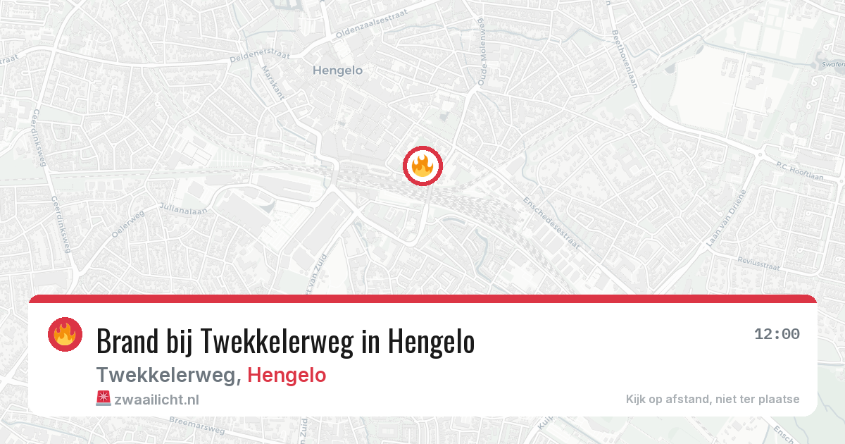Brand bij Twekkelerweg in Hengelo — 20 jun 2026