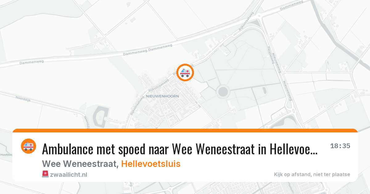Ambulance met spoed naar Wee Weneestraat in Hellevoetsluis — 1 jun 2026