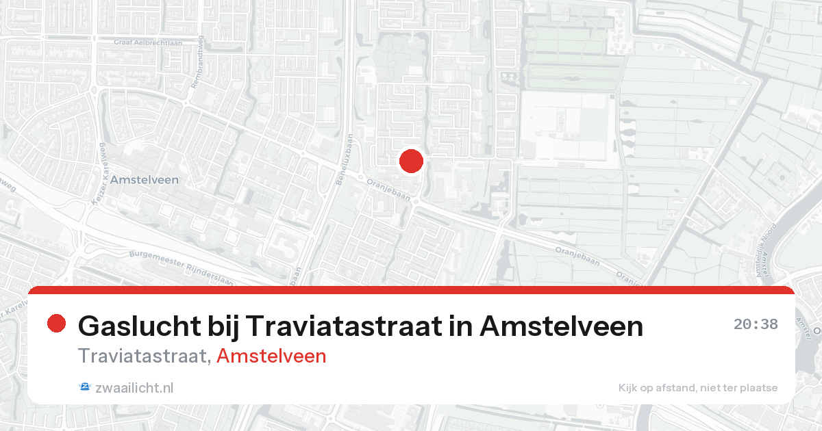 Gaslucht bij Traviatastraat in Amstelveen — 30 jan 2026