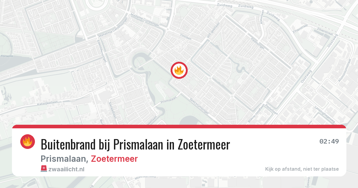 Buitenbrand bij Prismalaan in Zoetermeer — 29 jul 2026