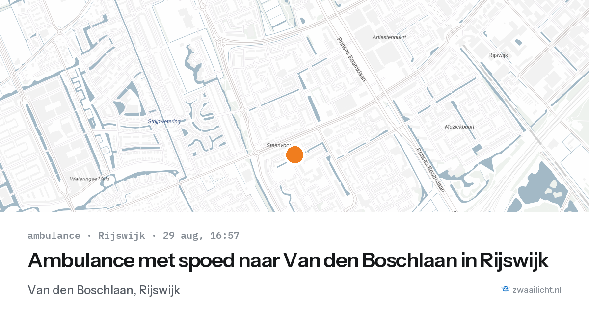 Ambulance met spoed naar Van den Boschlaan in Rijswijk — 29 aug 2026