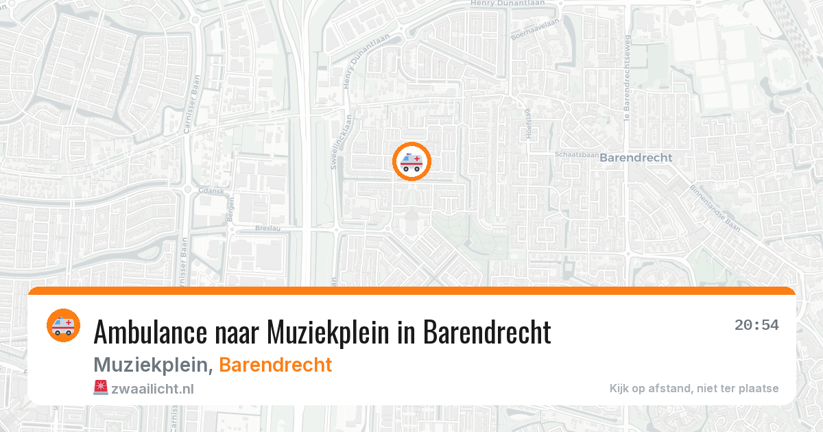 Ambulance naar Muziekplein in Barendrecht — 20 jun 2026