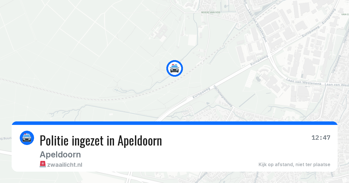 Politie ingezet in Apeldoorn — 12 aug 2026 | 🚨 Zwaailicht.nl