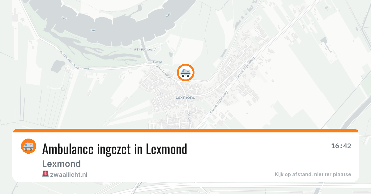 Ambulance ingezet in Lexmond — 25 mei 2026
