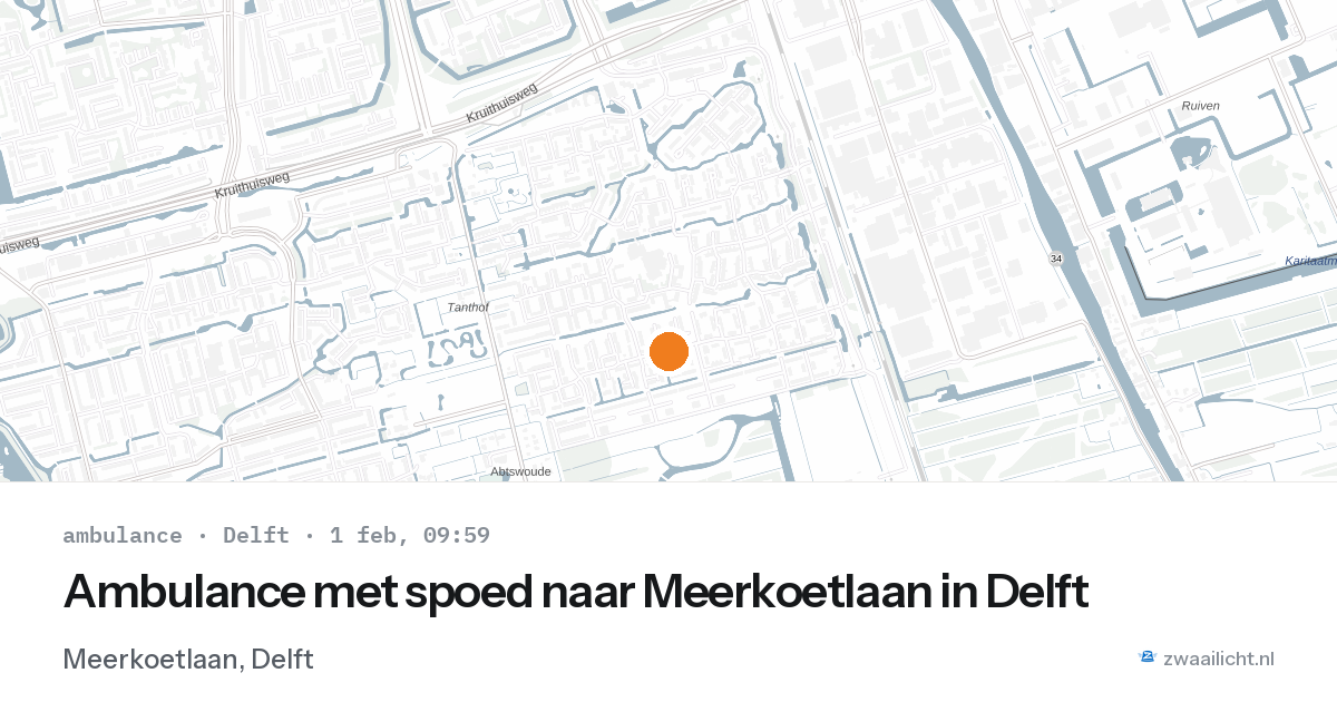 Ambulance met spoed naar Meerkoetlaan in Delft — 1 feb 2026