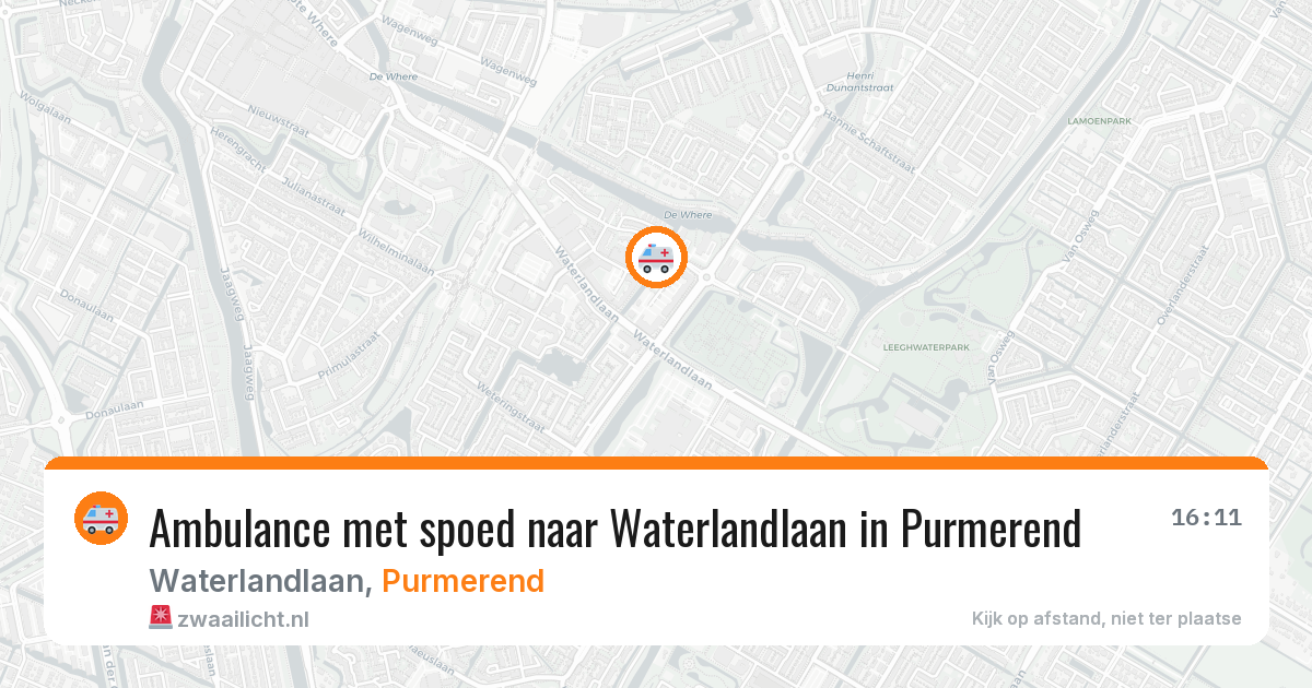Ambulance met spoed naar Waterlandlaan in Purmerend — 4 mei 2026