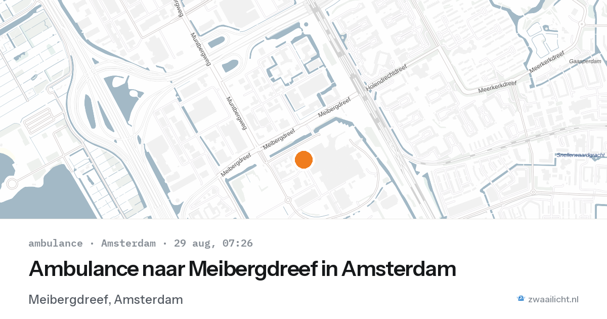 Ambulance naar Meibergdreef in Amsterdam — 29 aug 2026