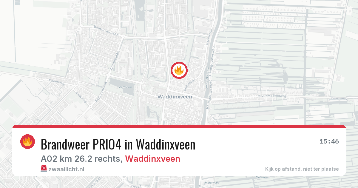 Brandweer PRIO4 in Waddinxveen — 22 jun 2026 | 🚨 Zwaailicht.nl