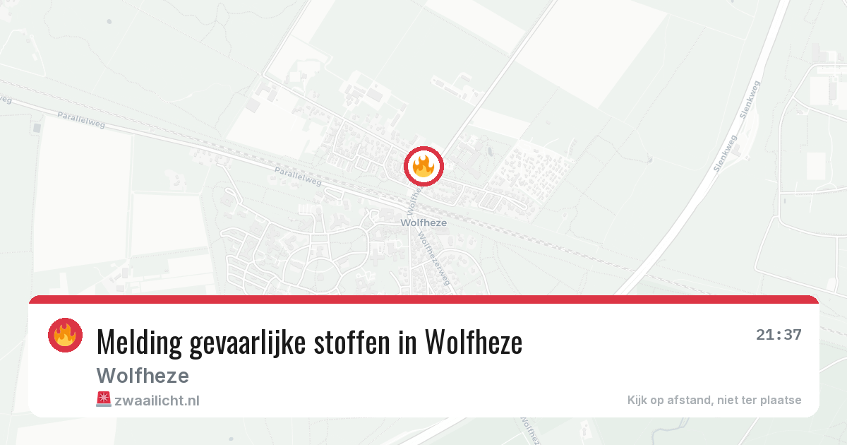 Melding gevaarlijke stoffen in Wolfheze — 1 apr 2026