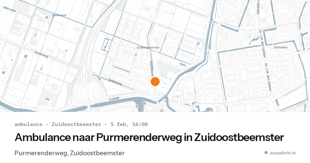 Ambulance naar Purmerenderweg in Zuidoostbeemster — 5 feb 2026