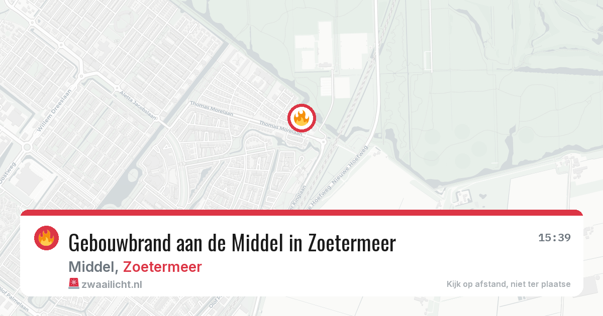 Gebouwbrand aan de Middel in Zoetermeer — 9 mei 2026