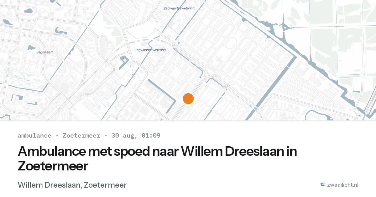 Ambulance met spoed naar Willem Dreeslaan in Zoetermeer — 29 aug 2026