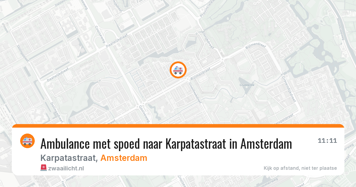 Ambulance met spoed naar Karpatastraat in Amsterdam — 3 aug 2026