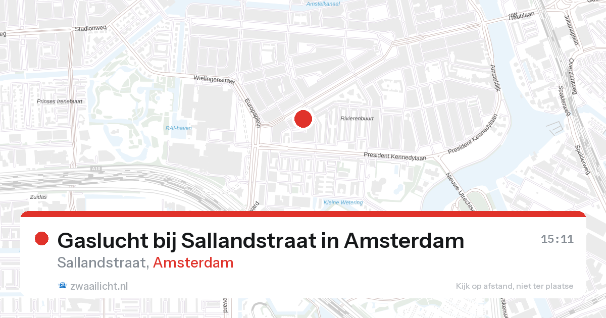 Gaslucht bij Sallandstraat in Amsterdam — 25 jun 2026