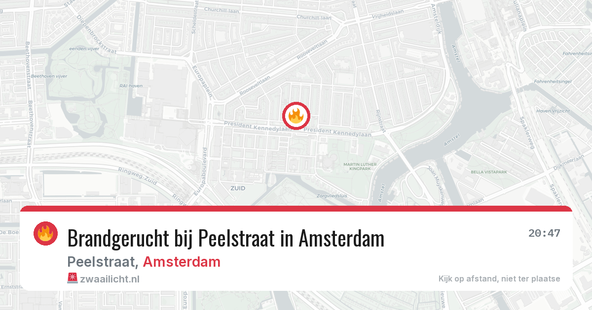Brandgerucht bij Peelstraat in Amsterdam — 31 mrt 2026