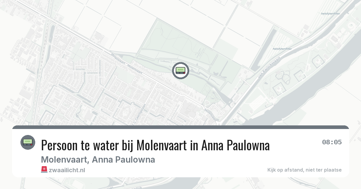 Persoon te water bij Molenvaart in Anna Paulowna — 2 feb 2026