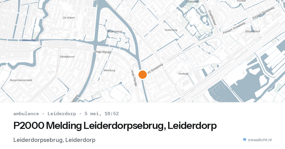 P2000 Melding Leiderdorpsebrug, Leiderdorp — 5 mei 2026