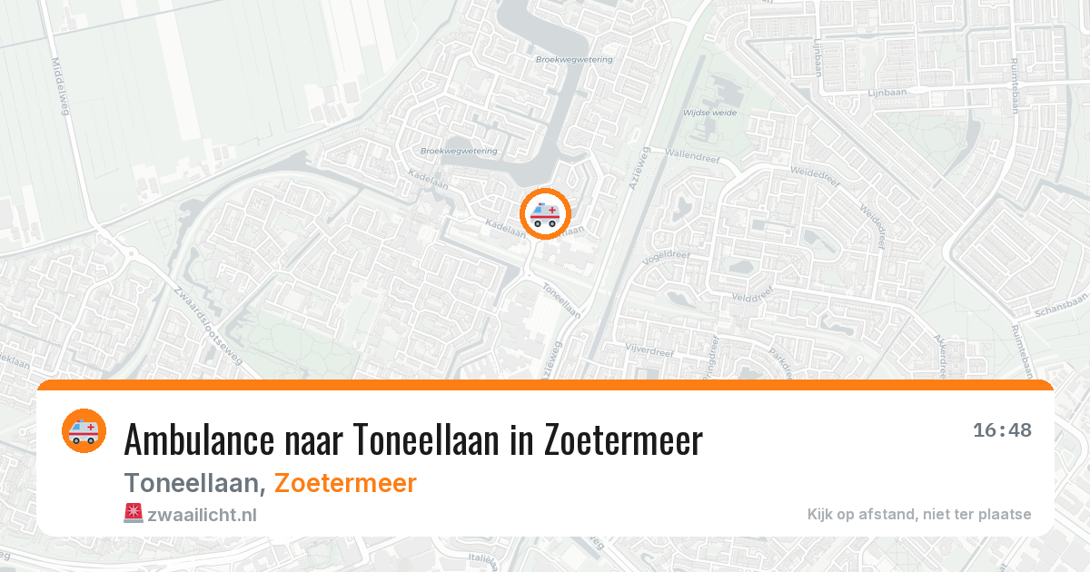 Ambulance naar Toneellaan in Zoetermeer — 16 mrt 2026