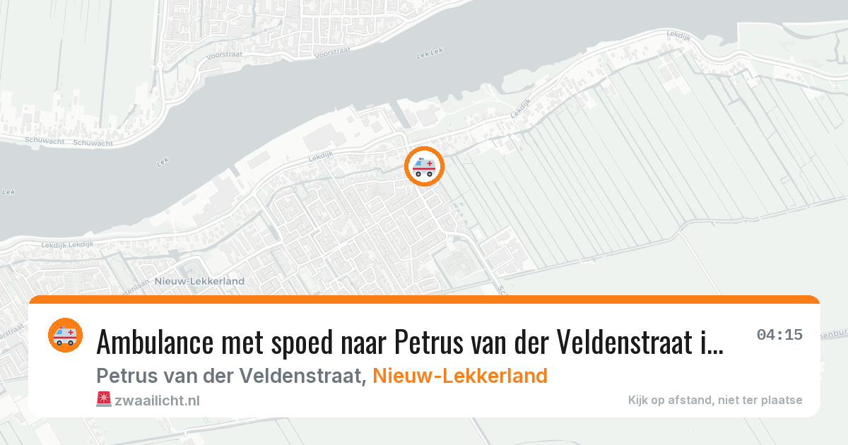Ambulance met spoed naar Petrus van der Veldenstraat in Nieuw-Lekkerland — 8 apr 2026