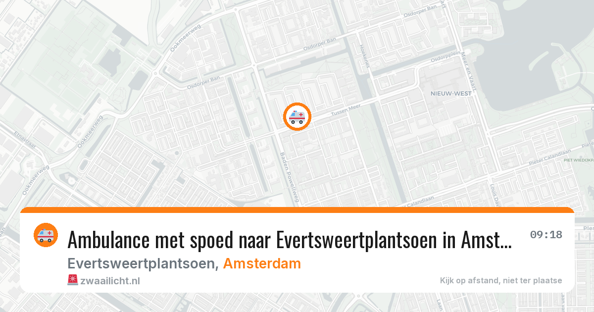 Ambulance met spoed naar Evertsweertplantsoen in Amsterdam — 8 mei 2026
