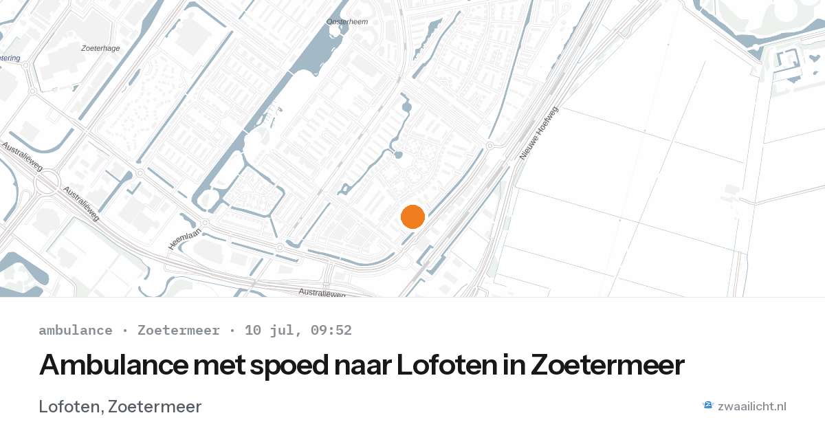 Ambulance met spoed naar Lofoten in Zoetermeer — 10 jul 2026