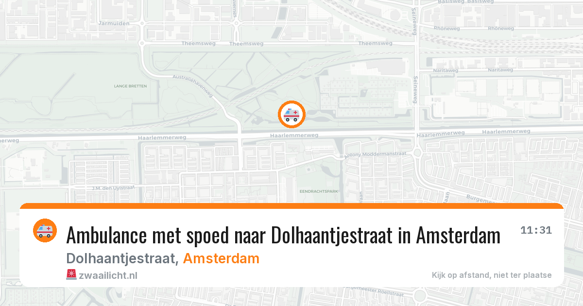 Ambulance met spoed naar Dolhaantjestraat in Amsterdam — 20 mei 2026
