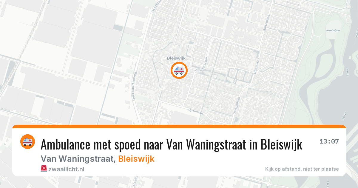 Ambulance met spoed naar Van Waningstraat in Bleiswijk — 26 jul 2026