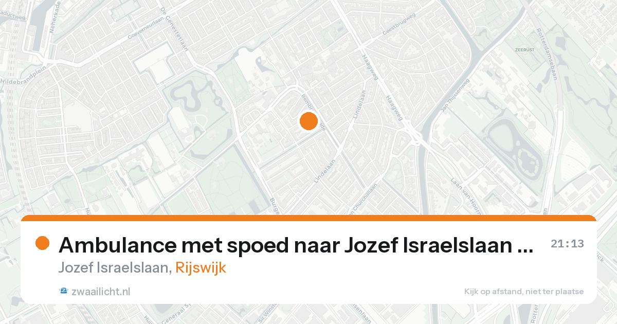 Ambulance met spoed naar Jozef Israelslaan in Rijswijk — 23 aug 2026