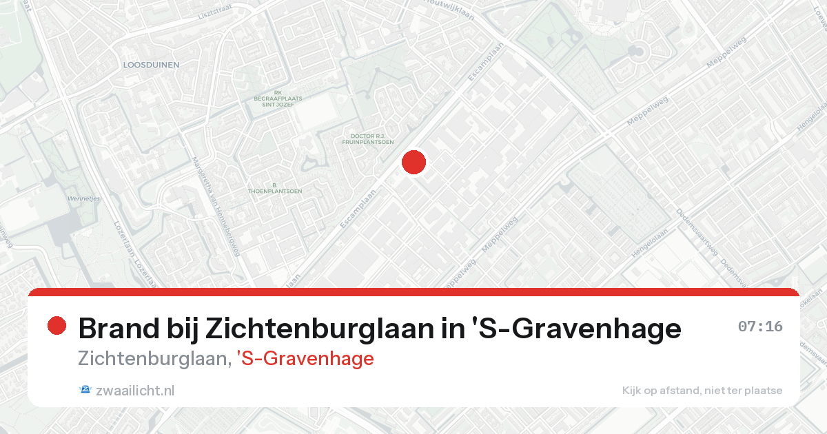 Brand bij Zichtenburglaan in 'S-Gravenhage — 19 aug 2026