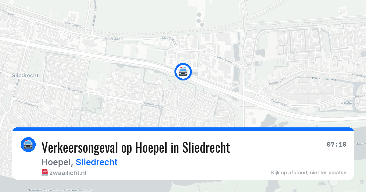 Verkeersongeval op Hoepel in Sliedrecht — 29 mei 2026