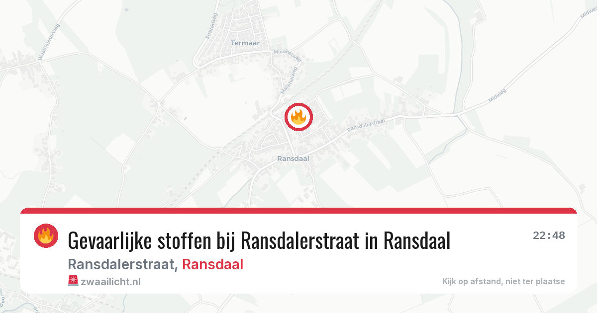 Gevaarlijke stoffen bij Ransdalerstraat in Ransdaal — 10 jun 2026