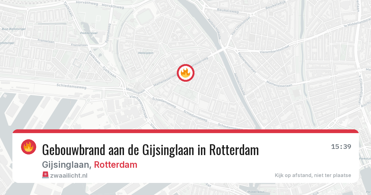Gebouwbrand aan de Gijsinglaan in Rotterdam — 7 jun 2026