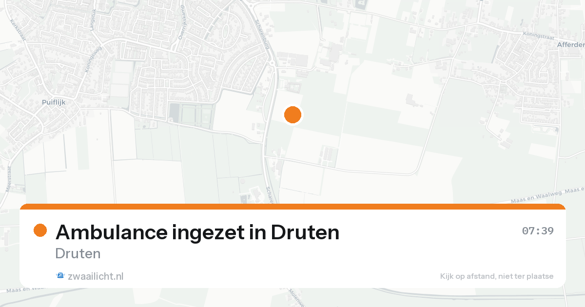 Ambulance ingezet in Druten — 16 aug 2026