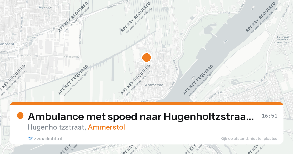 Ambulance met spoed naar Hugenholtzstraat in Ammerstol — 20 aug 2026