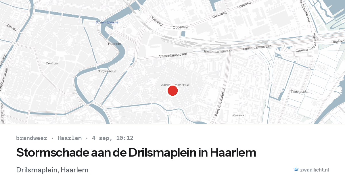 Stormschade aan de Drilsmaplein in Haarlem — 4 sep 2026