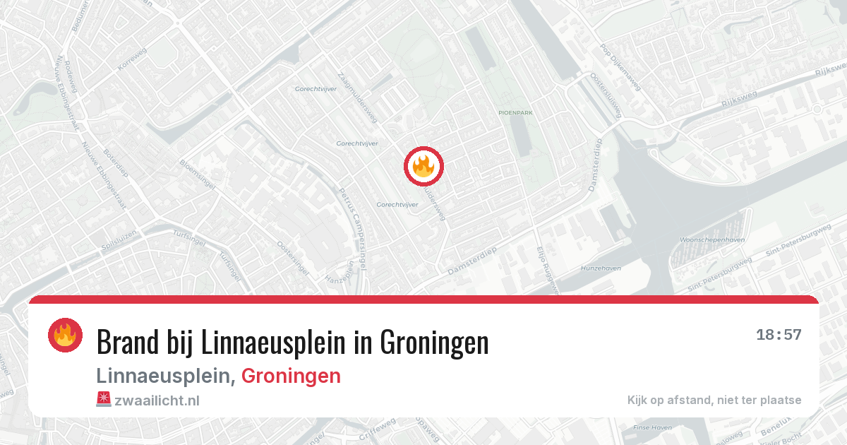 Brand bij Linnaeusplein in Groningen — 8 apr 2026