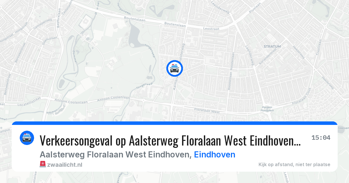 Verkeersongeval op Aalsterweg Floralaan West Eindhoven in Eindhoven — 12 jul 2026