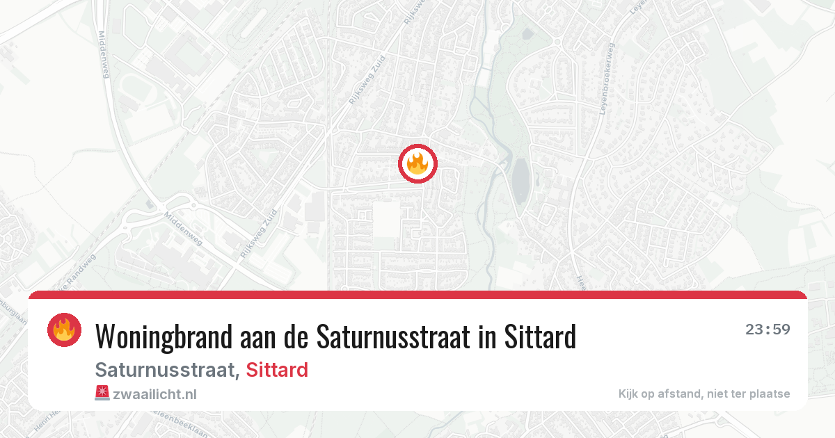 Woningbrand aan de Saturnusstraat in Sittard — 22 jul 2026