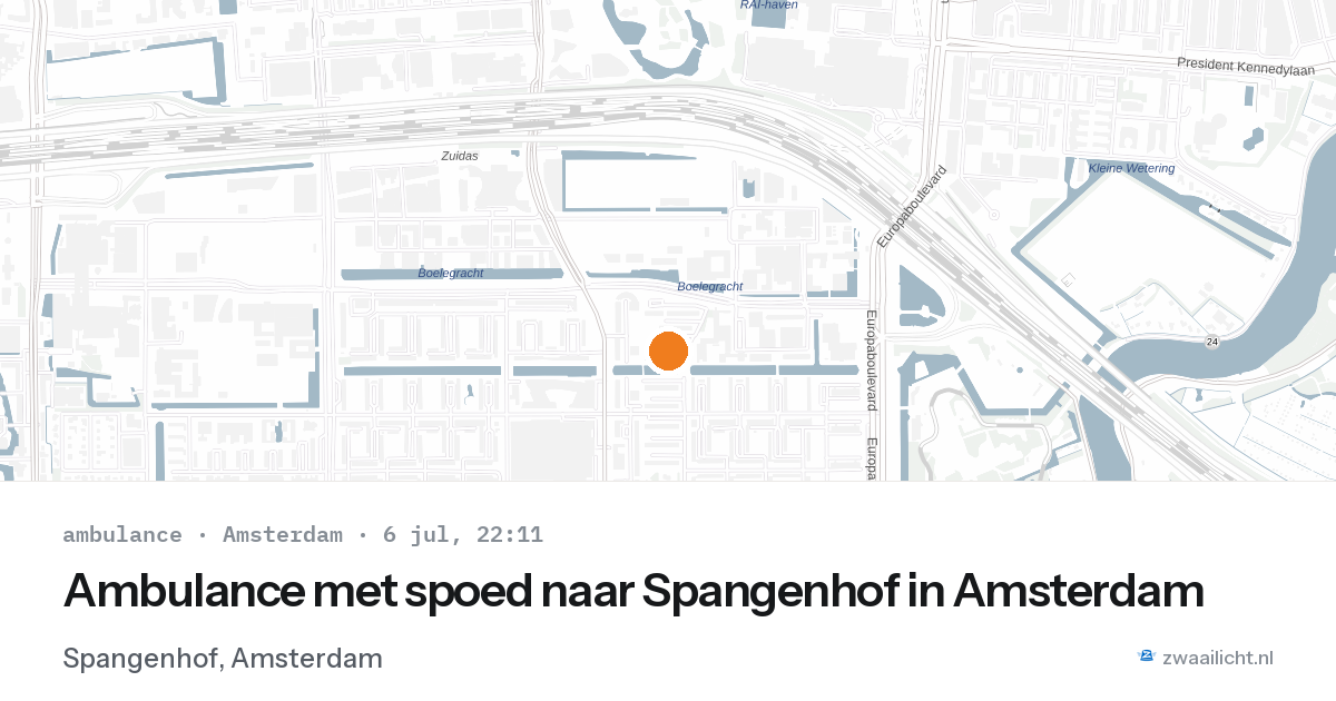 Ambulance met spoed naar Spangenhof in Amsterdam — 6 jul 2026