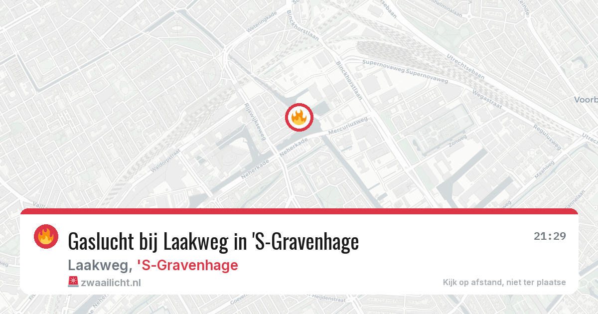 Gaslucht bij Laakweg in 'S-Gravenhage — 4 aug 2026