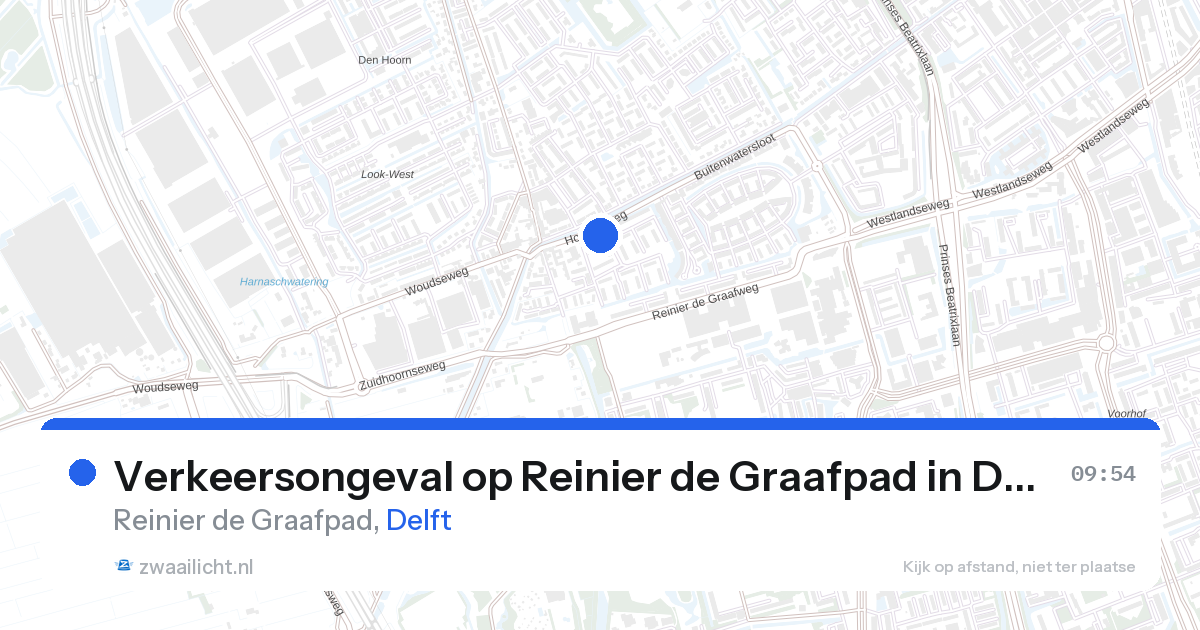 Verkeersongeval op Reinier de Graafpad in Delft — 27 aug 2026