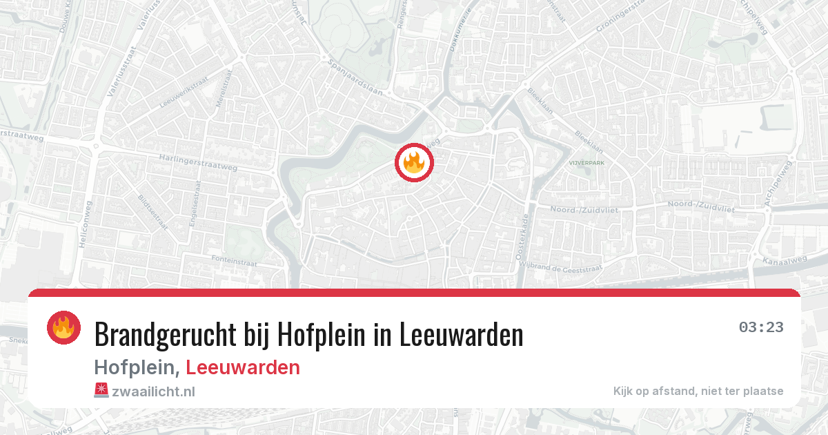 Brandgerucht bij Hofplein in Leeuwarden — 13 mei 2026