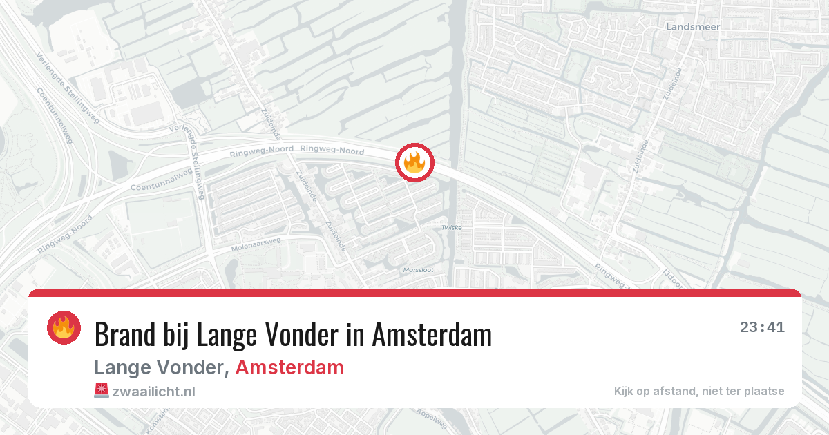 Brand bij Lange Vonder in Amsterdam — 24 apr 2026