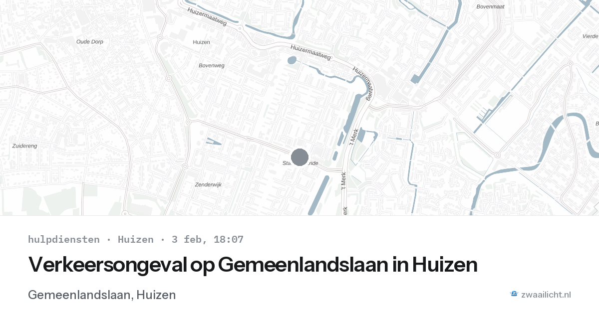 Verkeersongeval op Gemeenlandslaan in Huizen — 3 feb 2026