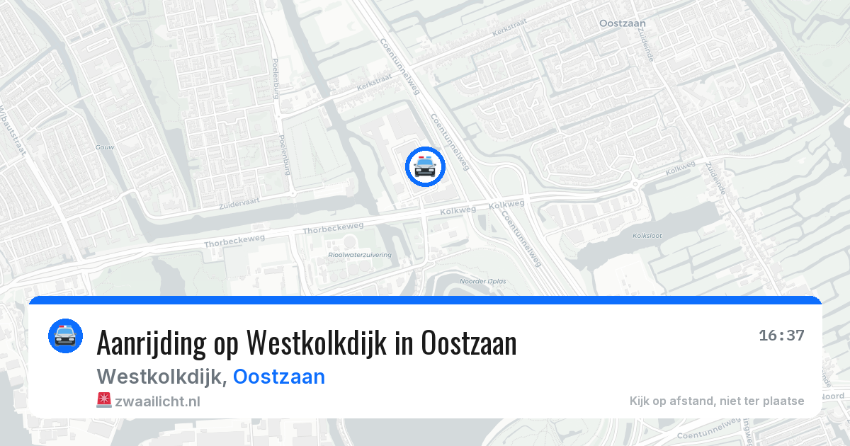 Aanrijding op Westkolkdijk in Oostzaan — 26 jun 2026