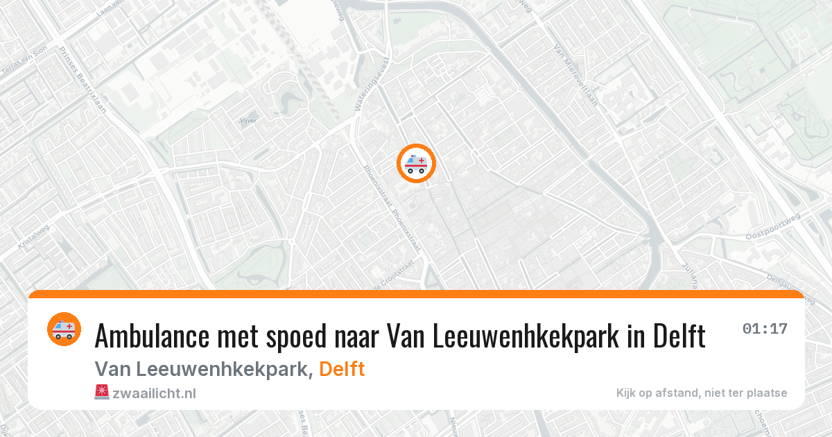 Ambulance met spoed naar Van Leeuwenhkekpark in Delft — 27 jun 2026