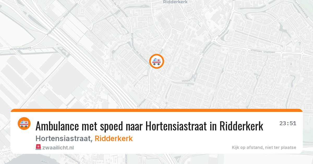 Ambulance met spoed naar Hortensiastraat in Ridderkerk — 12 aug 2026